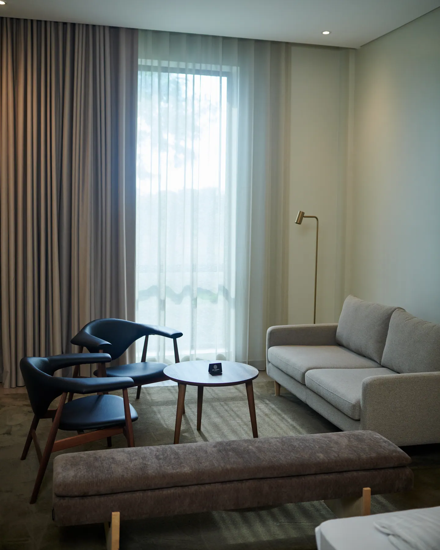 Light-filled lounge at The Nordic Abuja
