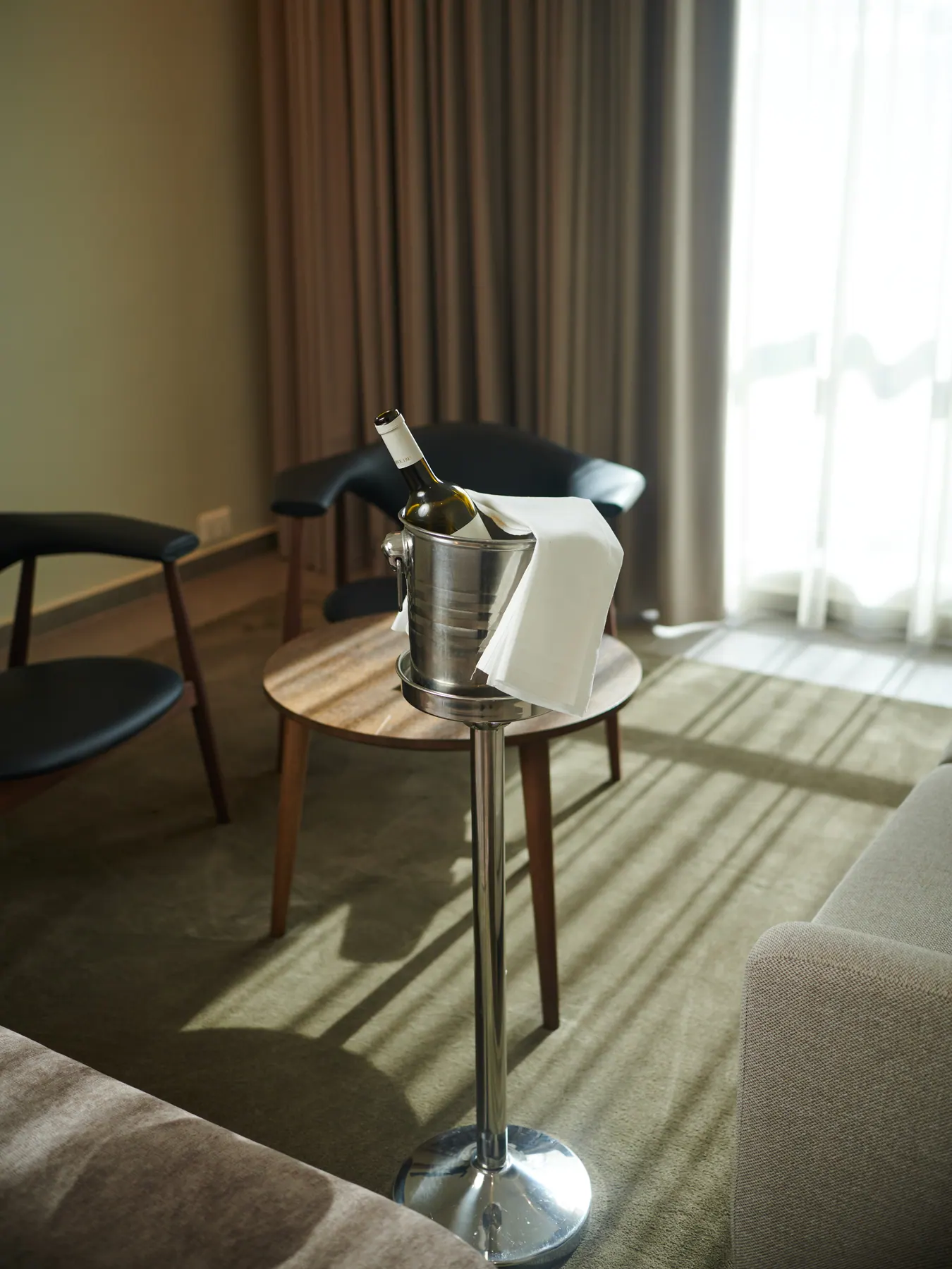 A welcome bottle prepared in an Abuja lounge