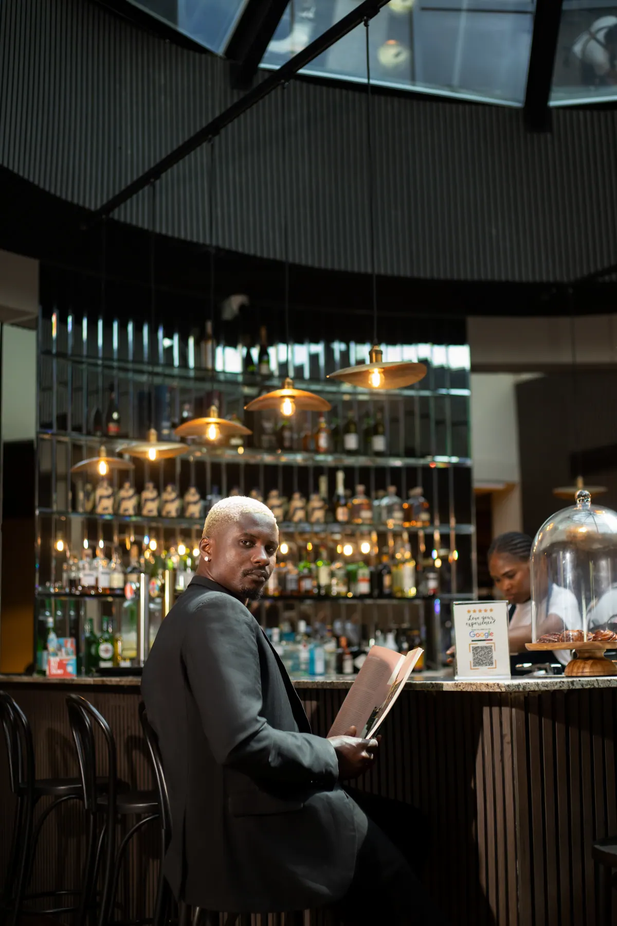 Guest settling in at the TARO bar