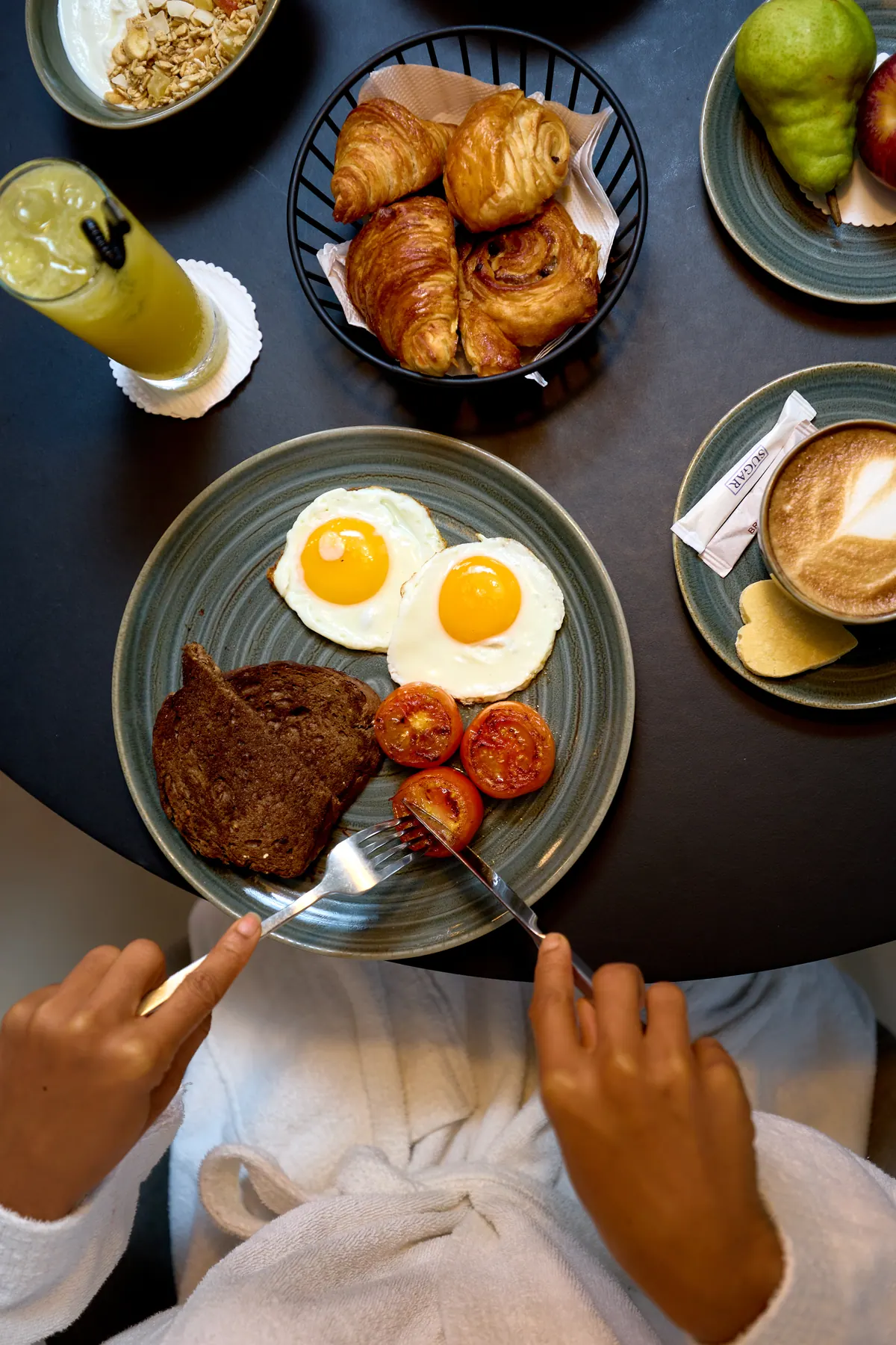 Breakfast plate with coffee at Rye Restaurant