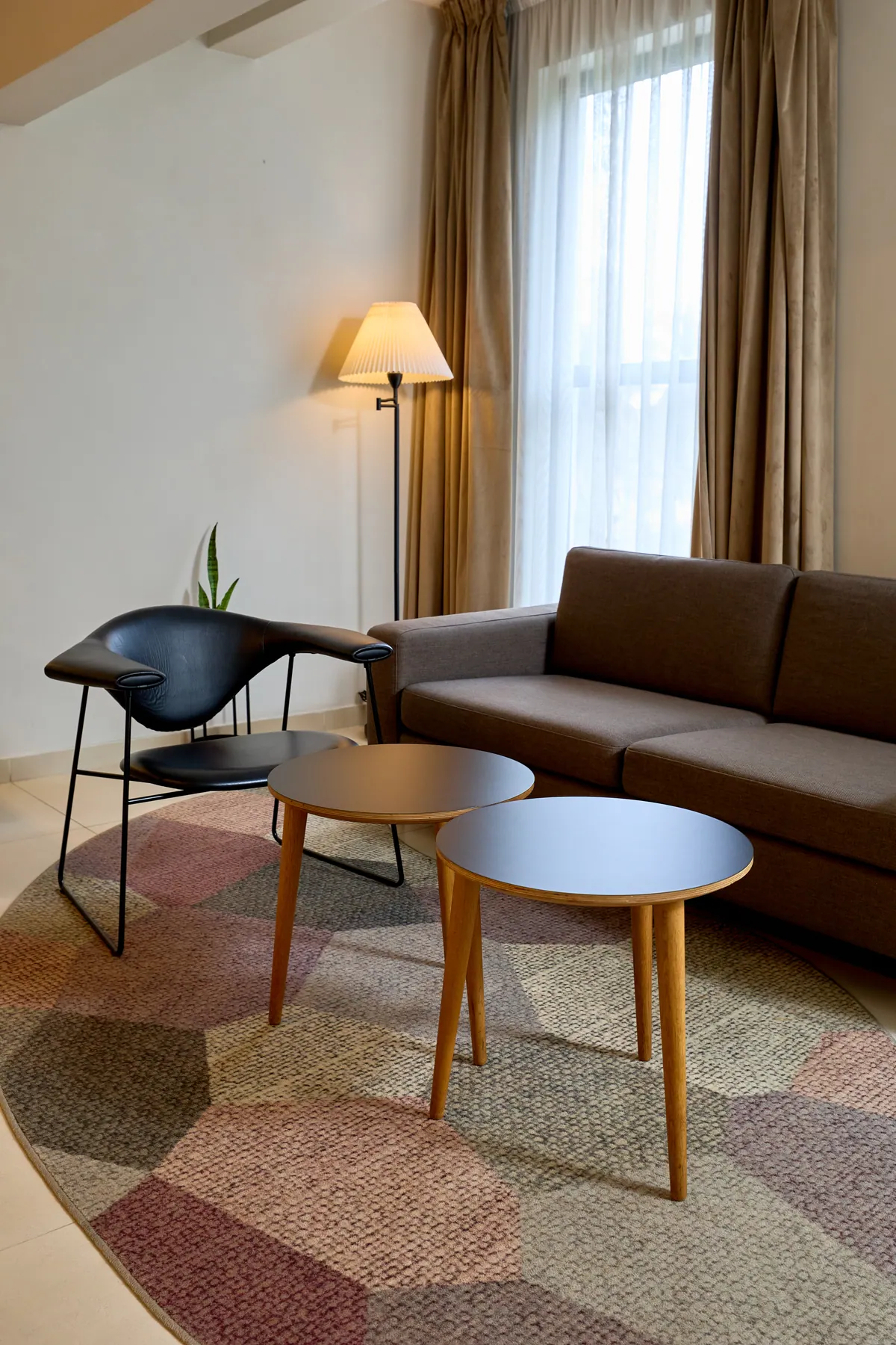 Warm lounge interior at Nordic Hotel Lagos