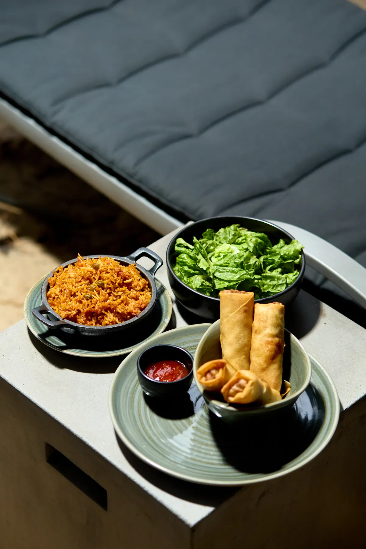 A Lagos table set with a generous meal